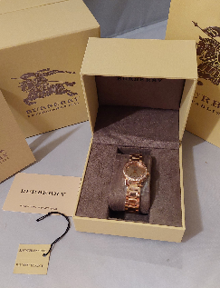 Burberry Rose Gold Watch with Diamond Accents