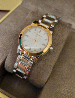 Burberry Heritage Diamond Accent Two-tone Stainless Steel Watch 