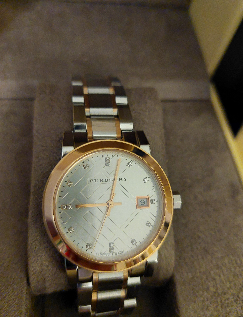 Burberry Diamond Accent Two-tone Date Style Ladies Watch