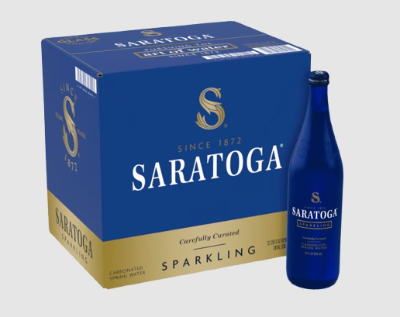Saratoga® Sparkling Spring Water 28 Fl Oz Glass Bottle (12 Pack)