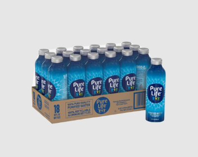 Pure Life® Purified Water Aluminum Bottle 20oz (18 Pack)