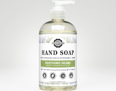 Hand Soap | 12 oz Bottle -  Soothing Herbs - Lavender & Rosemary (Case of 12)
