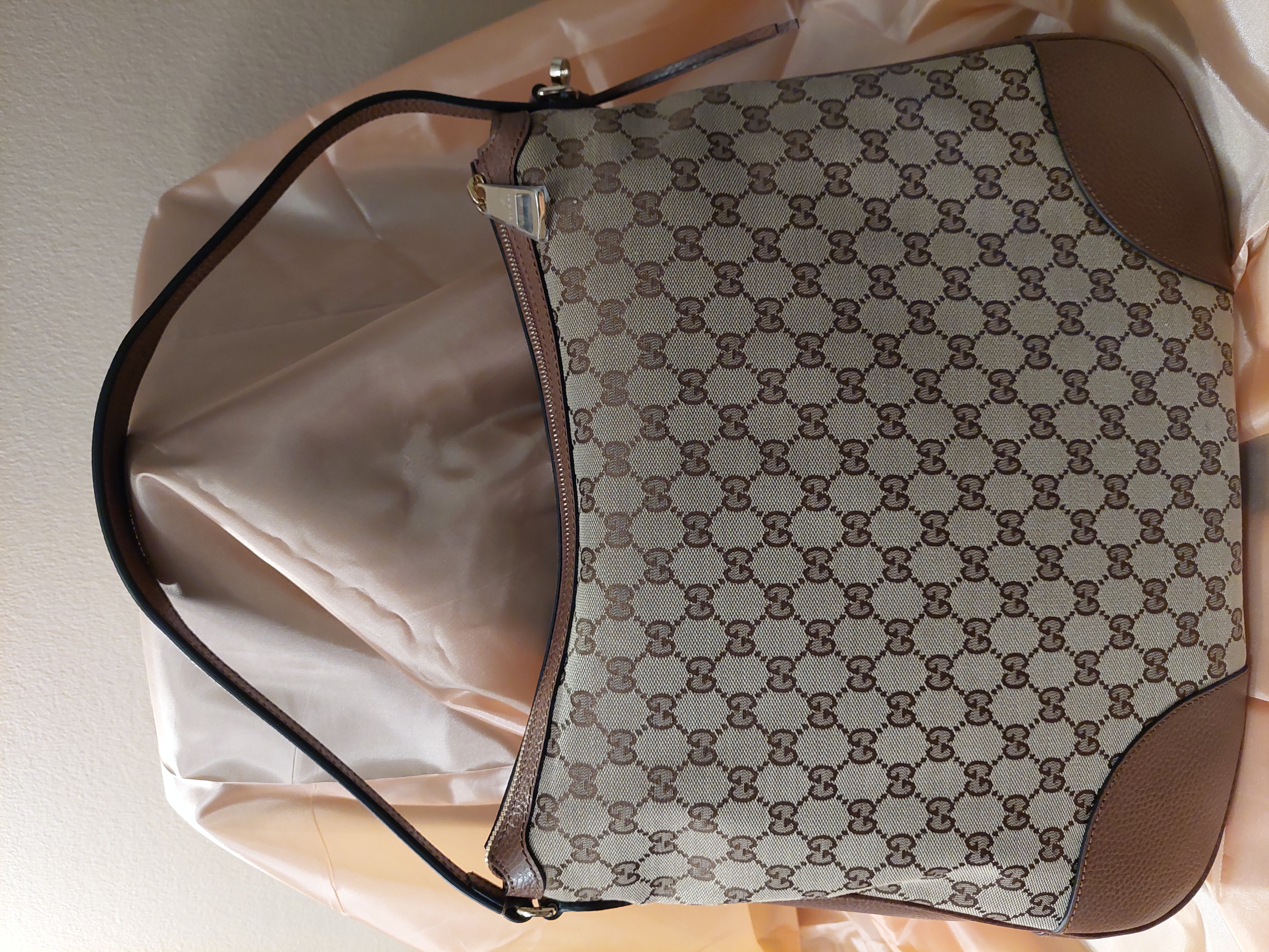 Gucci Classic Bree Hobo Brown GG Canvas & Leather