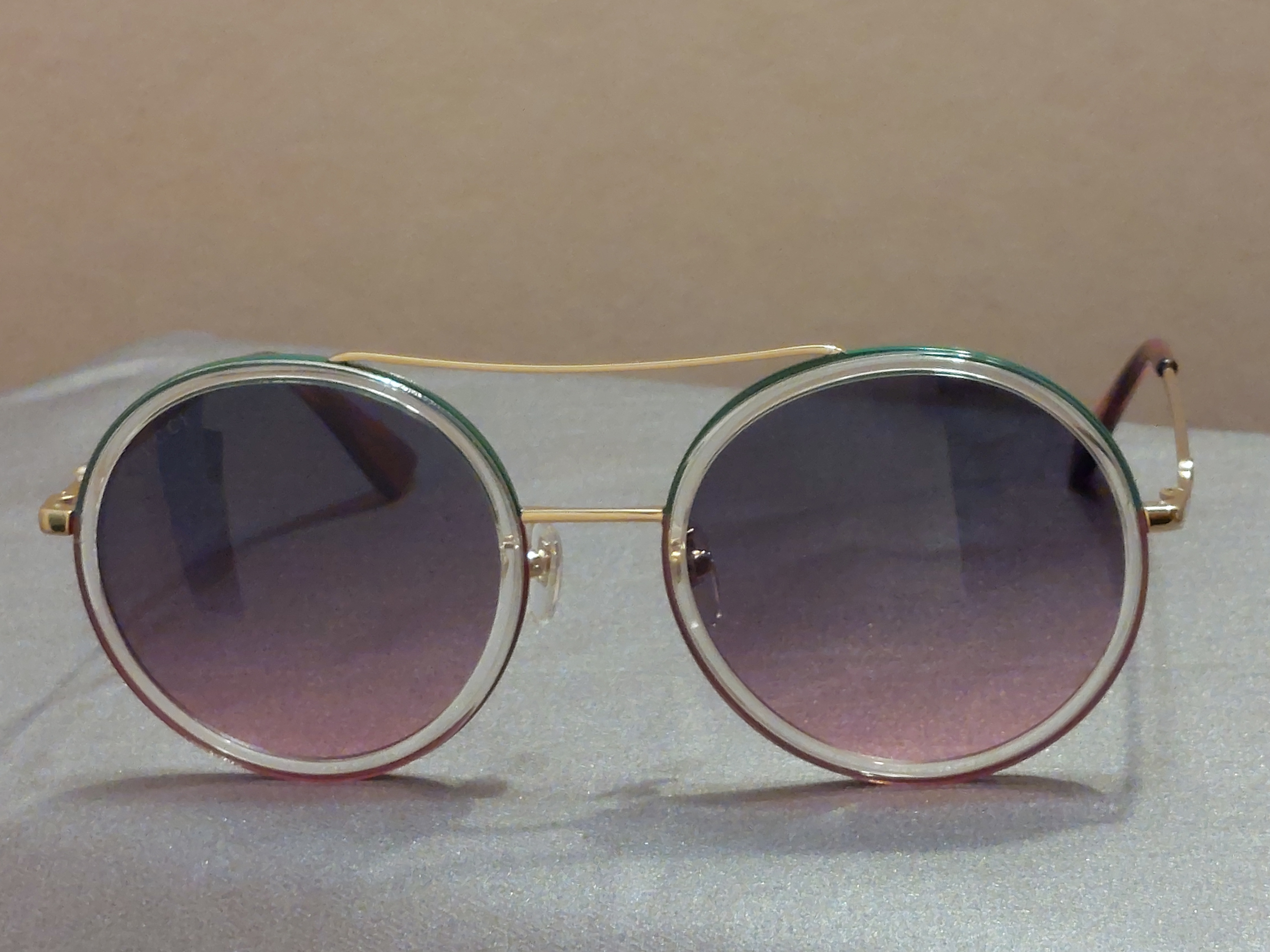 Gucci Gold & Green Transparent  Sunglasses GG0061S 022