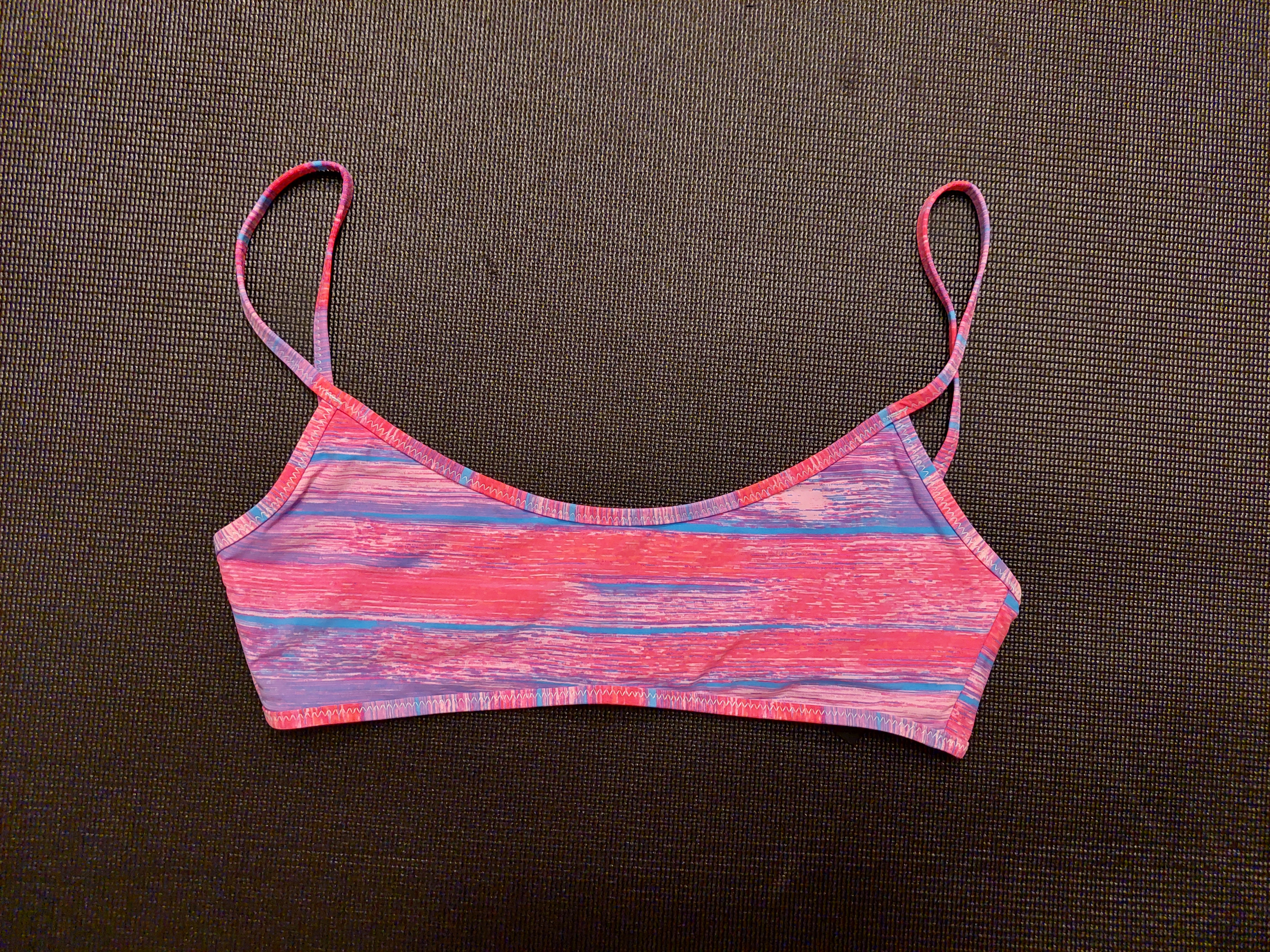Marc Jacobs Pink Blue Multi Color Uni-bra Bikini Top 