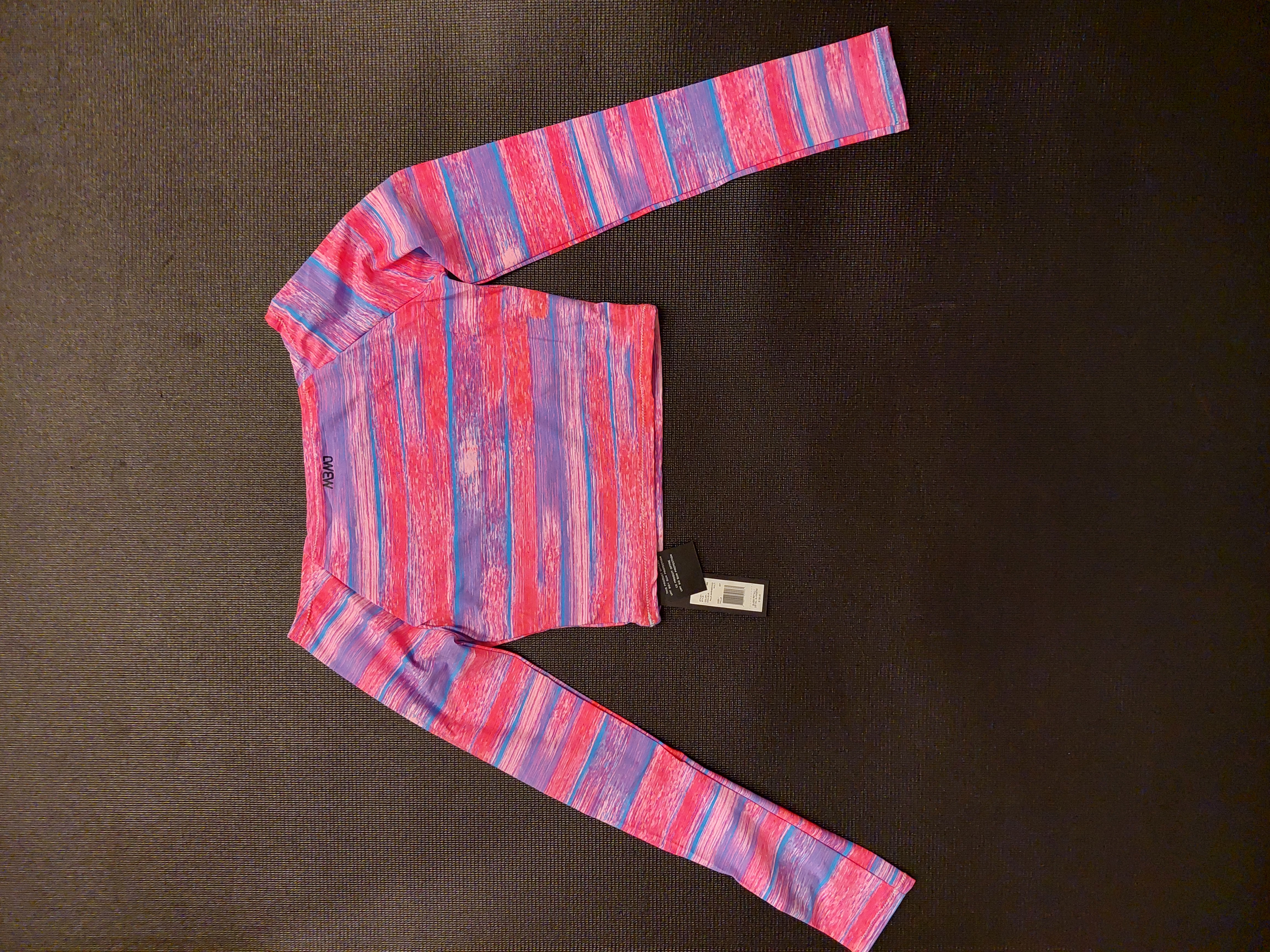 Marc Jacobs Pink Blue Multi Color Long Sleeve Cropped Bikini Top