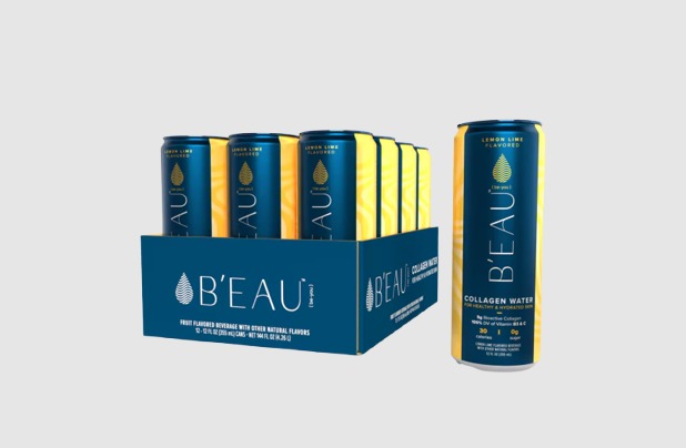 B'EAU™ Lemon Lime Flavored Collagen Water 12 Fl Oz Can (12 Pack)