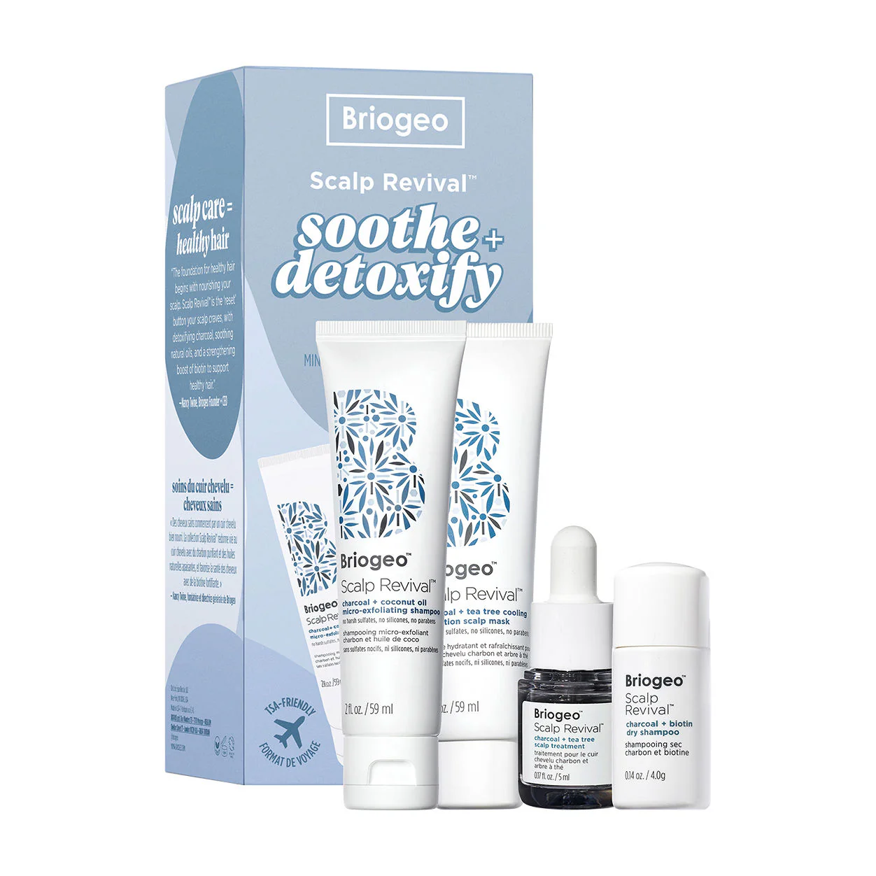 Briogeo Scalp Revival Soothe Detoxify Hair Care Minis Set of 4 Travel Sized