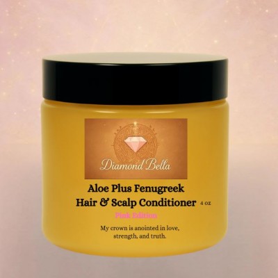 Aloe Plus Fenugreek Hair & Scalp Conditioner 4 oz, Pink Edition made in USA for all hair types (Set of 2)