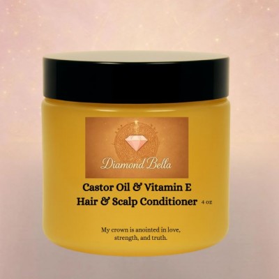 Castor Oil & Vitamin E Hair & Scalp Conditioner 4 oz, made in USA for all hair types (Set of 2)