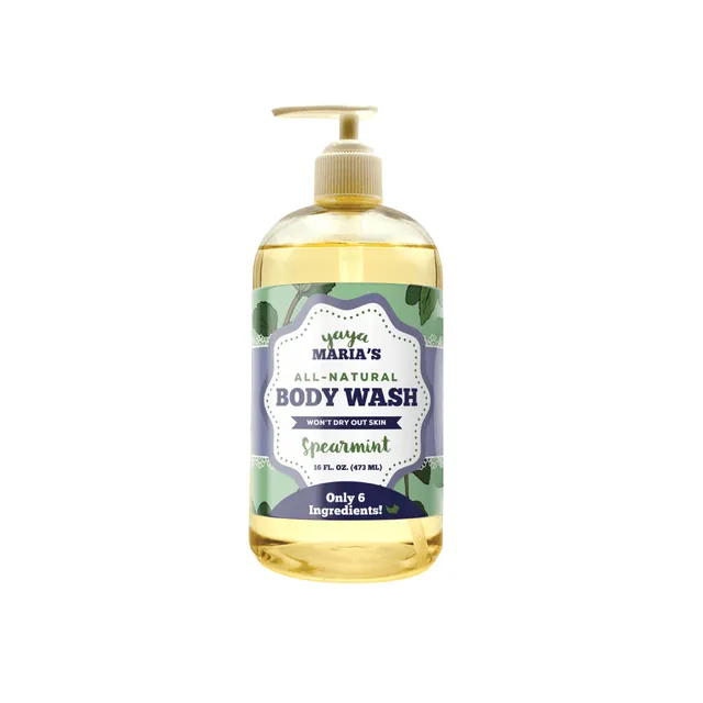 Yaya Maria's Natural Spearmint Body Wash 16 FL OZ (473 ml)